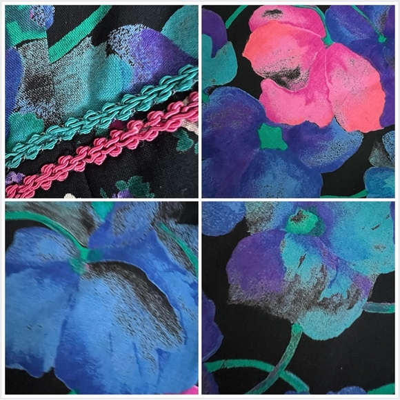 🇨🇦Suttles & Seawinds Vintage 1990s Quilted Floral Vest – Pink Purple Blue Green - Picture 2 of 16